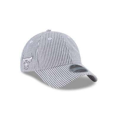 Chicago Bulls Gorra | New Era NBA Striped Seared 9twenty Adjustable Cap Mexico - Grises